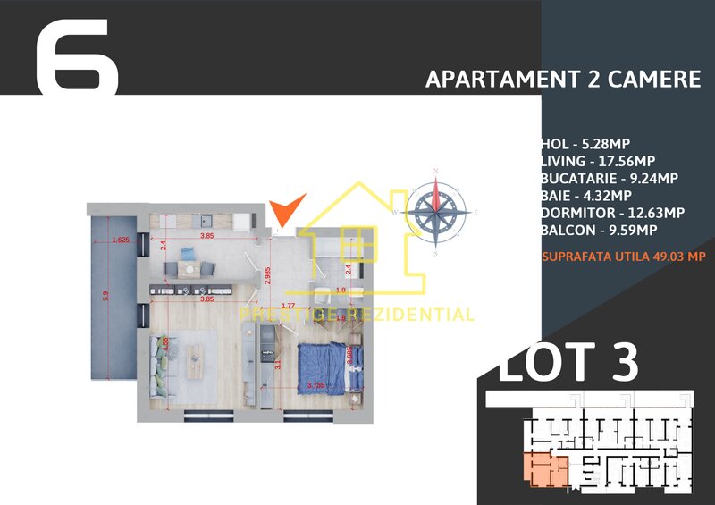 Doua camere, ap. finalizat bloc nou, 60mp, bloc premium, bonus loc parcare demisol acoperit